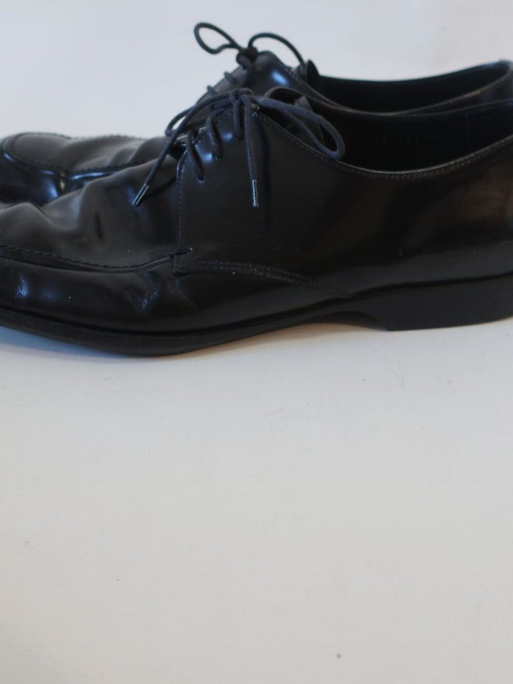 Mens Prada Black Leather Square Toe Oxford Lace Up Shoes 11 - Picture 10 of 16